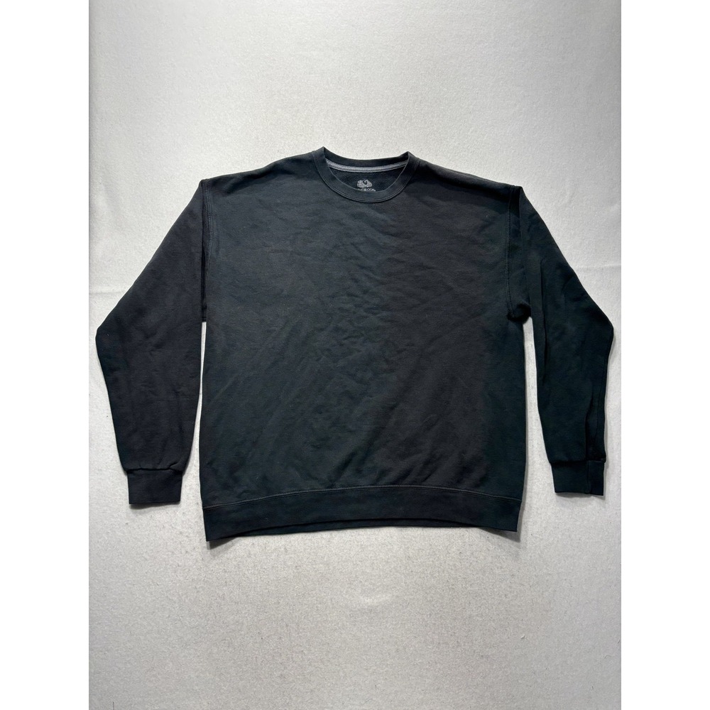 Fruit Of The Loom Sweatshirt Mens XL Black Pullover Fleece Crewneck Solid Basic